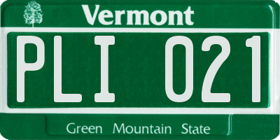 VT license plate PLI021