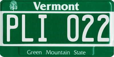 VT license plate PLI022