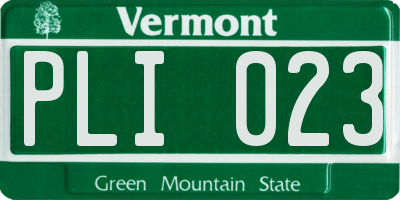 VT license plate PLI023