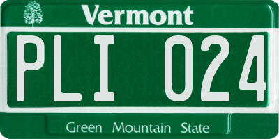 VT license plate PLI024