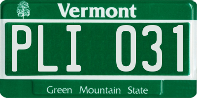 VT license plate PLI031