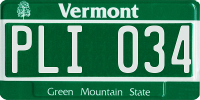 VT license plate PLI034