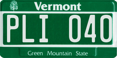 VT license plate PLI040