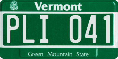 VT license plate PLI041