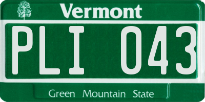 VT license plate PLI043