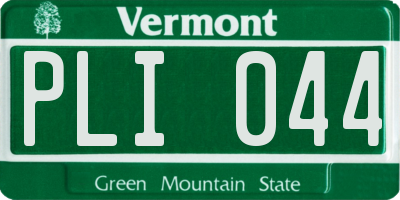 VT license plate PLI044
