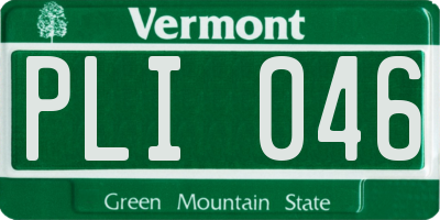 VT license plate PLI046
