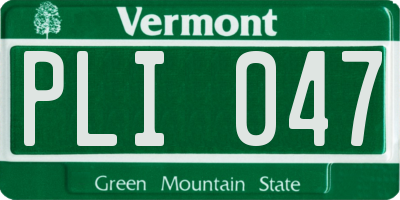 VT license plate PLI047