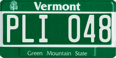 VT license plate PLI048