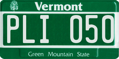 VT license plate PLI050