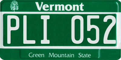 VT license plate PLI052