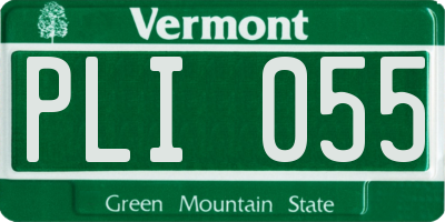 VT license plate PLI055
