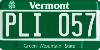 VT license plate PLI057