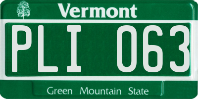 VT license plate PLI063