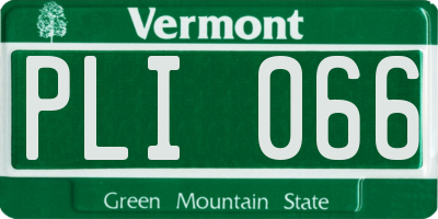 VT license plate PLI066