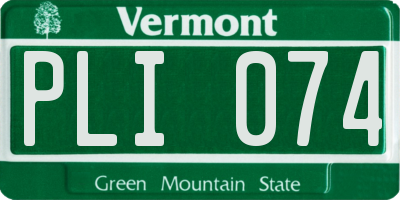 VT license plate PLI074
