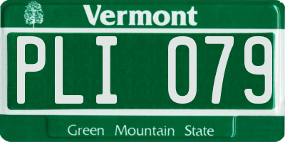 VT license plate PLI079