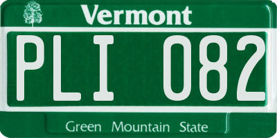 VT license plate PLI082