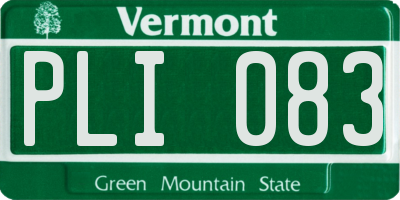 VT license plate PLI083