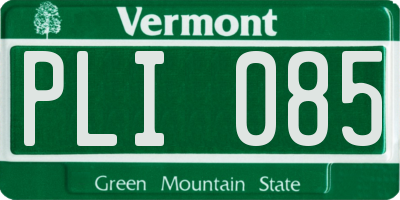 VT license plate PLI085