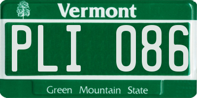 VT license plate PLI086