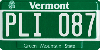 VT license plate PLI087