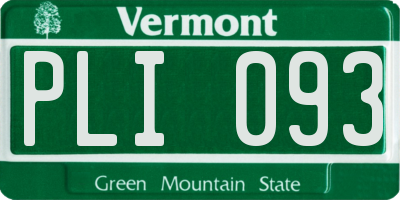 VT license plate PLI093
