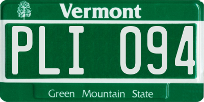 VT license plate PLI094