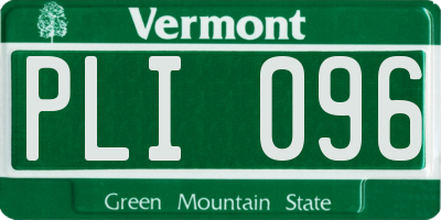 VT license plate PLI096