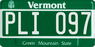 VT license plate PLI097
