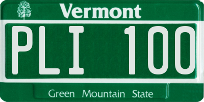 VT license plate PLI100