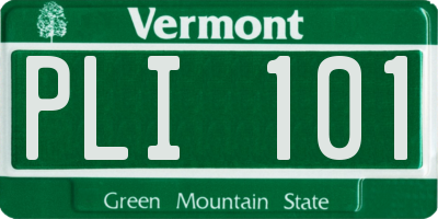 VT license plate PLI101