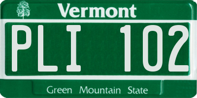 VT license plate PLI102
