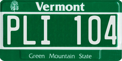 VT license plate PLI104