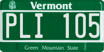 VT license plate PLI105