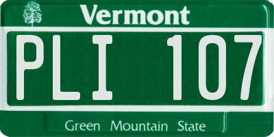 VT license plate PLI107