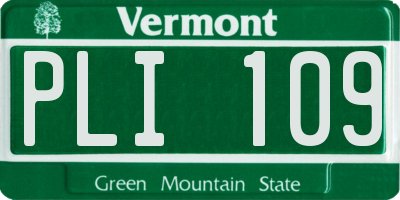 VT license plate PLI109