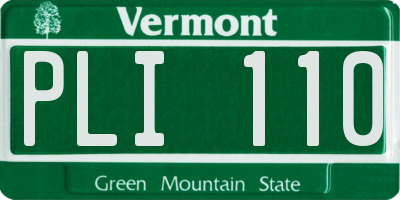 VT license plate PLI110
