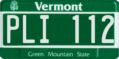 VT license plate PLI112