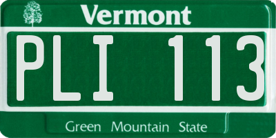 VT license plate PLI113