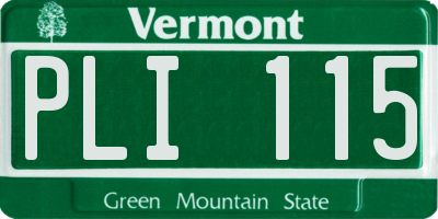 VT license plate PLI115