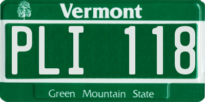 VT license plate PLI118
