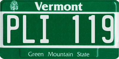 VT license plate PLI119