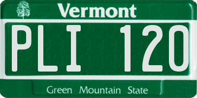 VT license plate PLI120