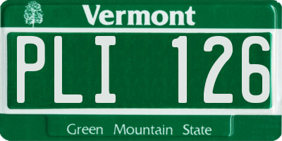 VT license plate PLI126