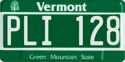 VT license plate PLI128