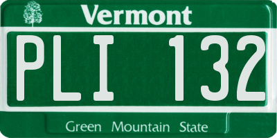VT license plate PLI132