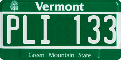 VT license plate PLI133