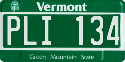VT license plate PLI134