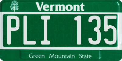 VT license plate PLI135